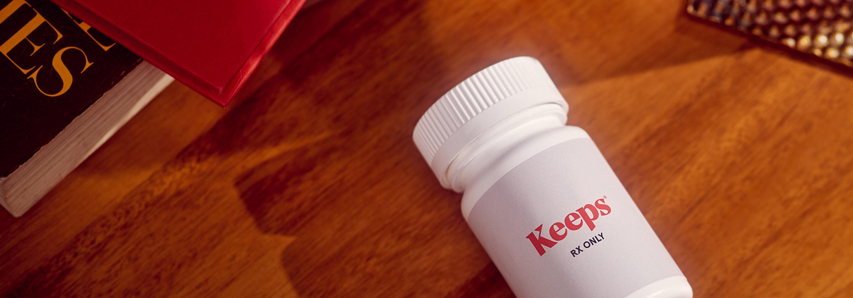 Pill bottle laying on table