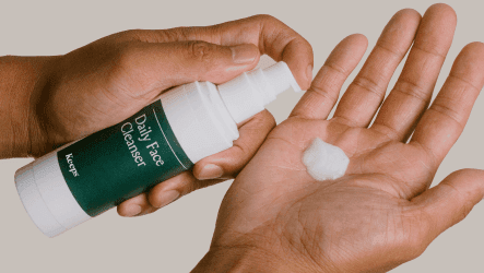 dispensing Keeps Daily Face Cleanser into hands